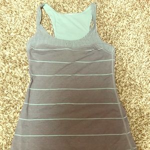 Lululemon Racerback Gray and Teal Tank Top